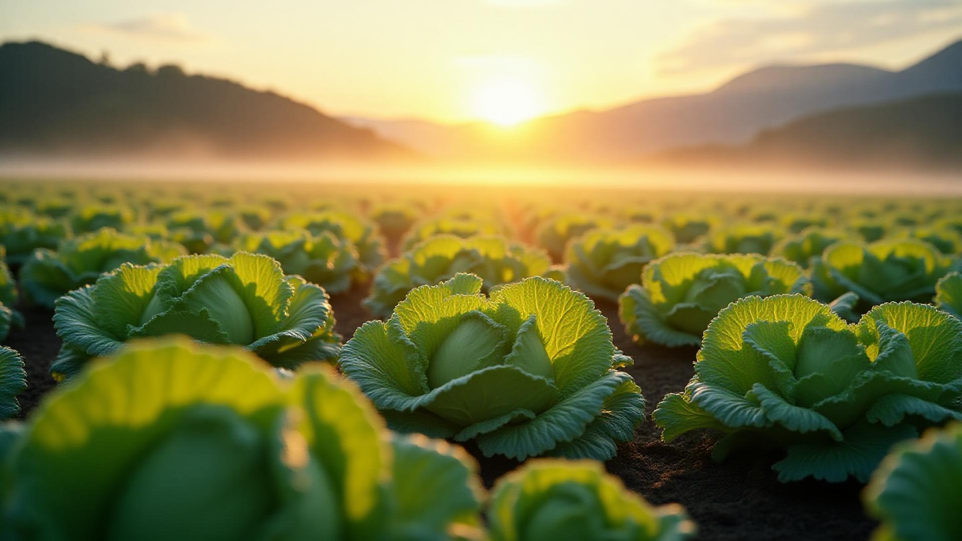 夜明けの美しい農園風景