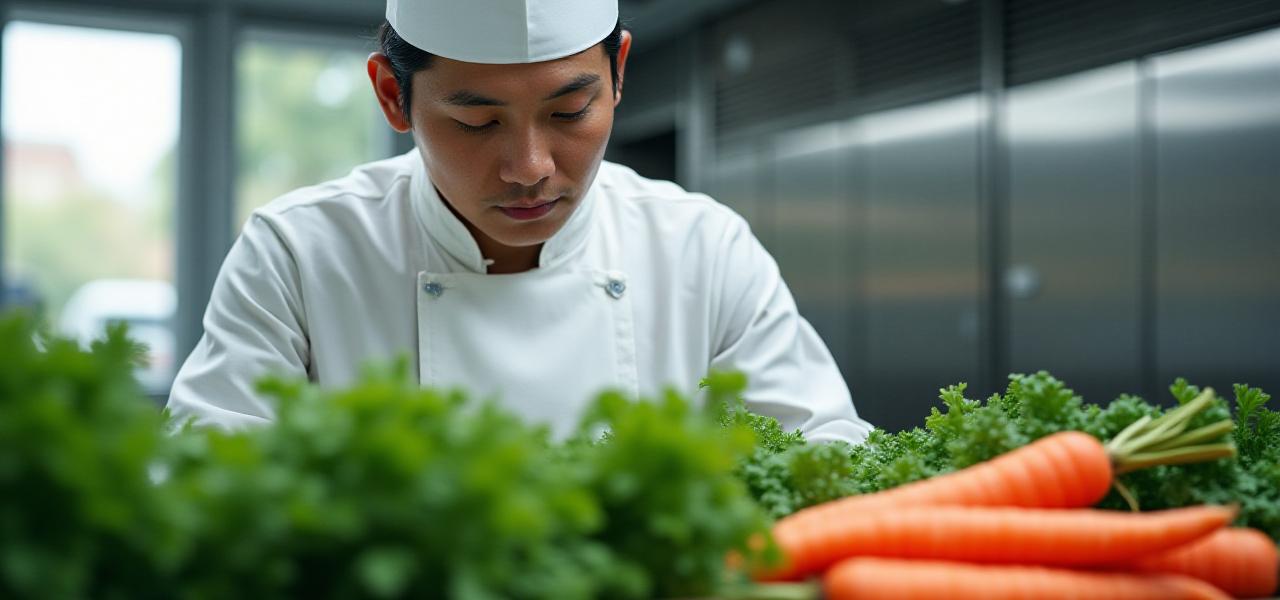 プロフェッショナルな厨房での食材選別